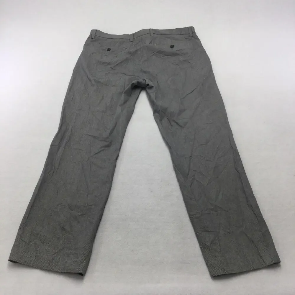 Banana Republic Pants Mens 35x32 Gray Check Non Iron Slim Straight Leg Dress